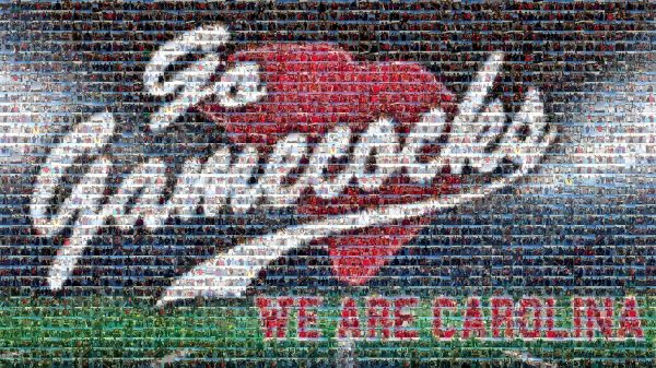 Photo mosaic that reads Go Gamecocks and We Are Carolina