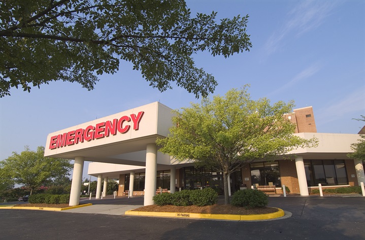 Exterior shot of emergency entrance