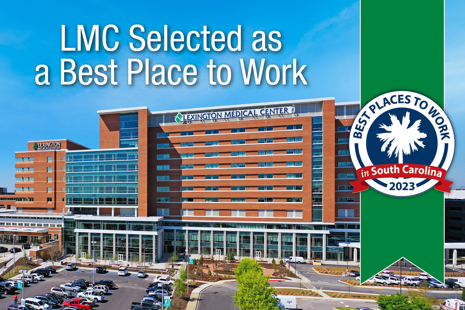 Image of hospital with SC Best Places to Work logo