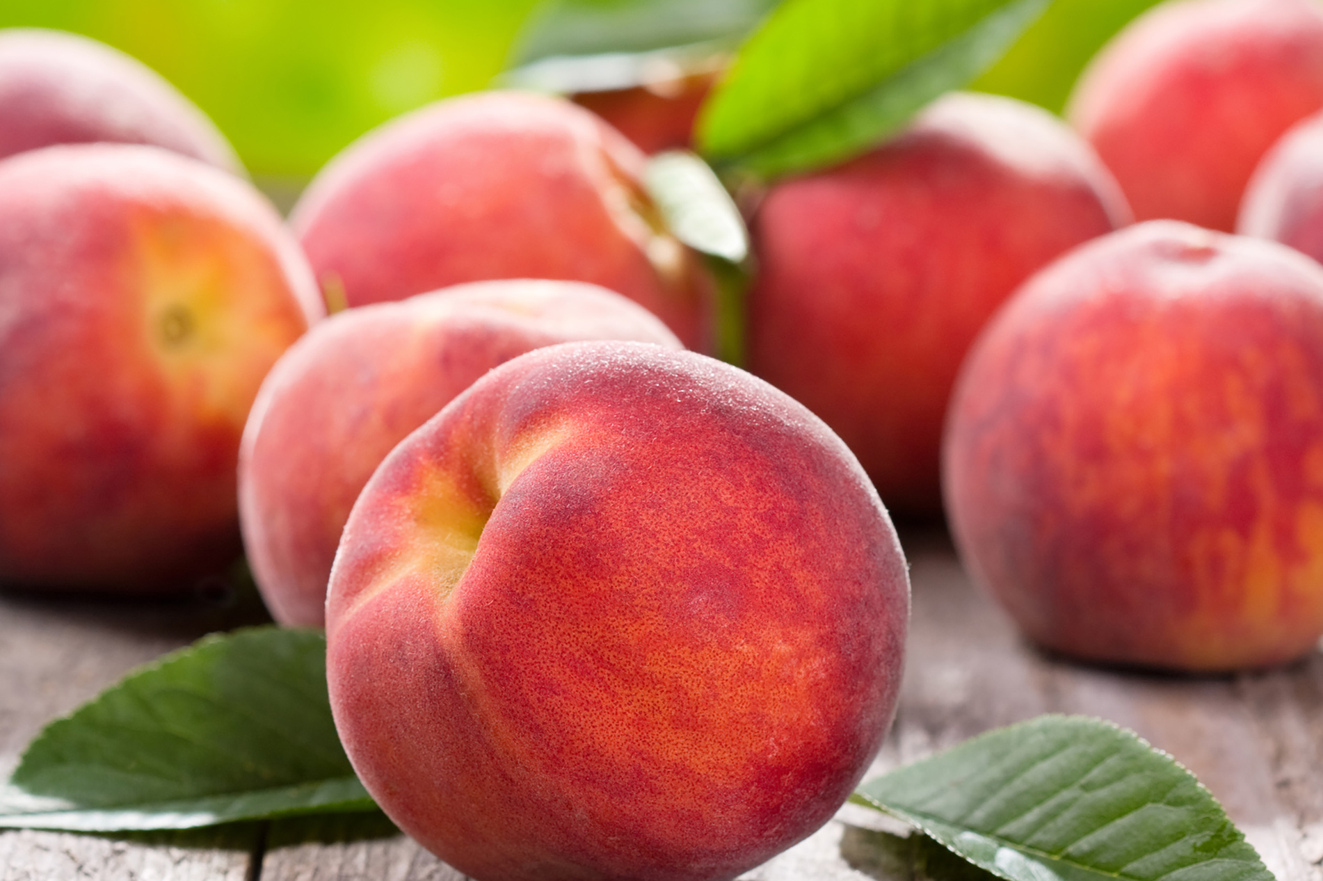 Peaches on a table