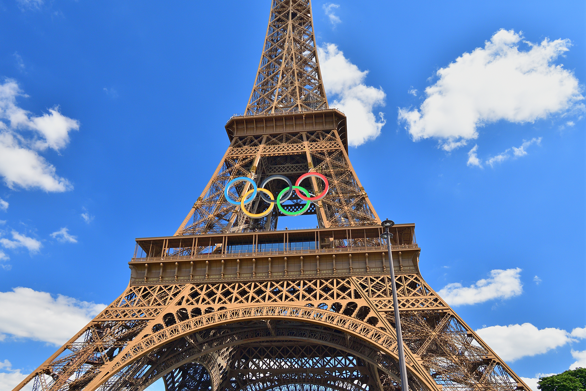 Olympic rings on Eiffel Tower