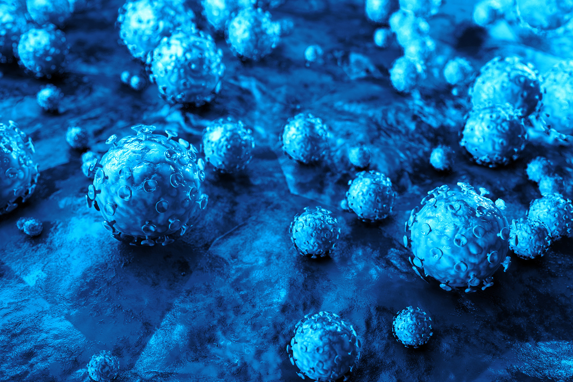 Microscopic view of HPV virus