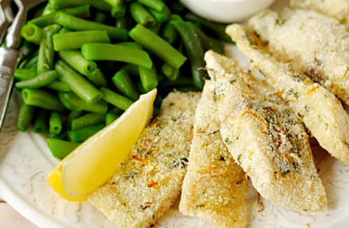 Almond Crusted Cod with Green Beans Almondine