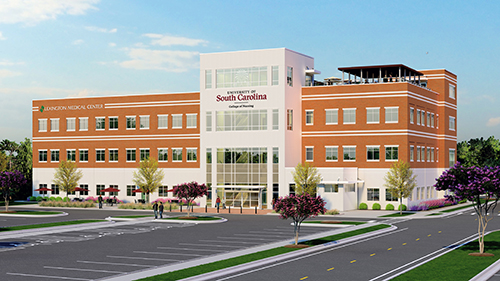 Rendering of College of Nursing building