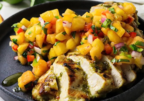 Grilled Chicken with Peach Salsa