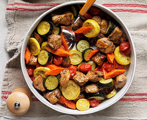 Roasted chicken and vegetables