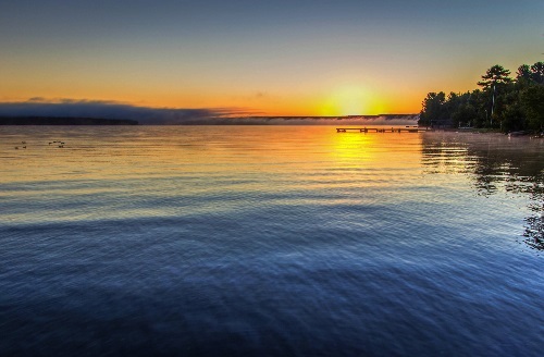 Sunrise over lake