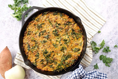 Spinach and potato casserole