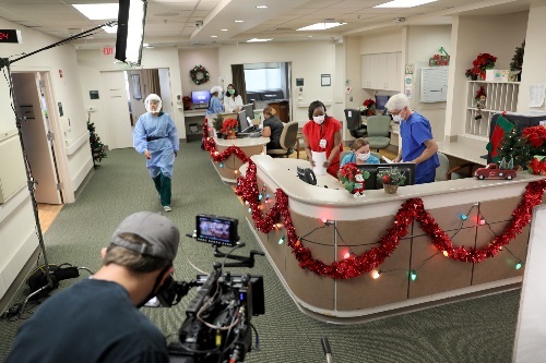 Nurse working on COVID unit during Christmas