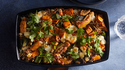 Chicken, quinoa and sweet potato casserole